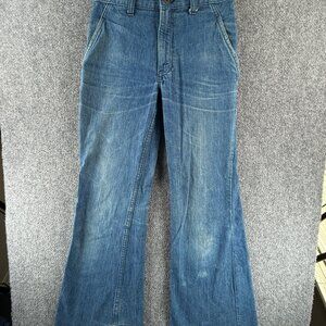 VTG Levis Big E White Tab Denim Jean Lightning Zip Wide Leg Cotton ACTL 26X30